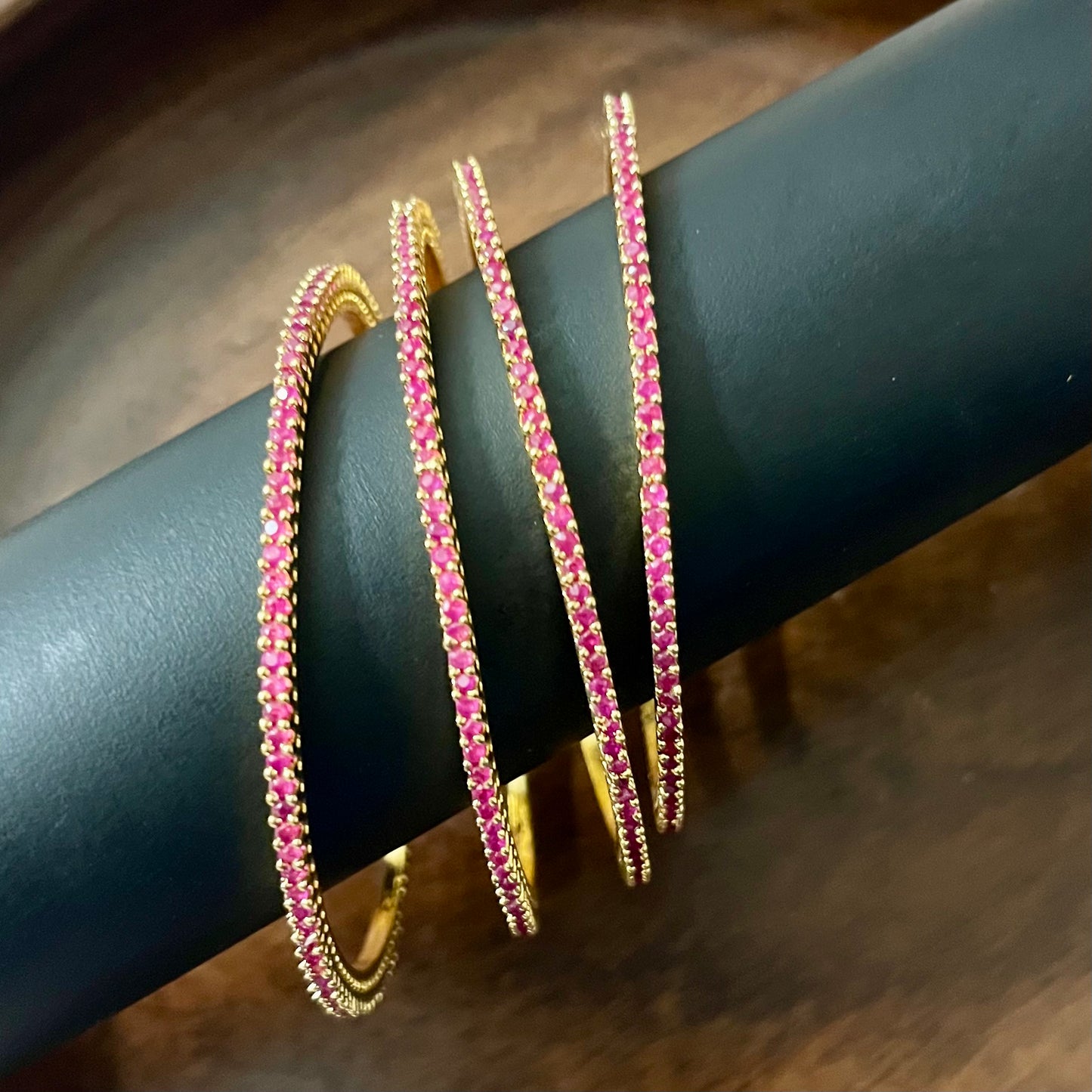 Minimalist Crystal Bangles Set