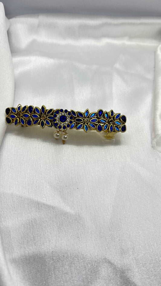 Dark Blue with Pearl Center Clip - MATSYA BOUTIQUE