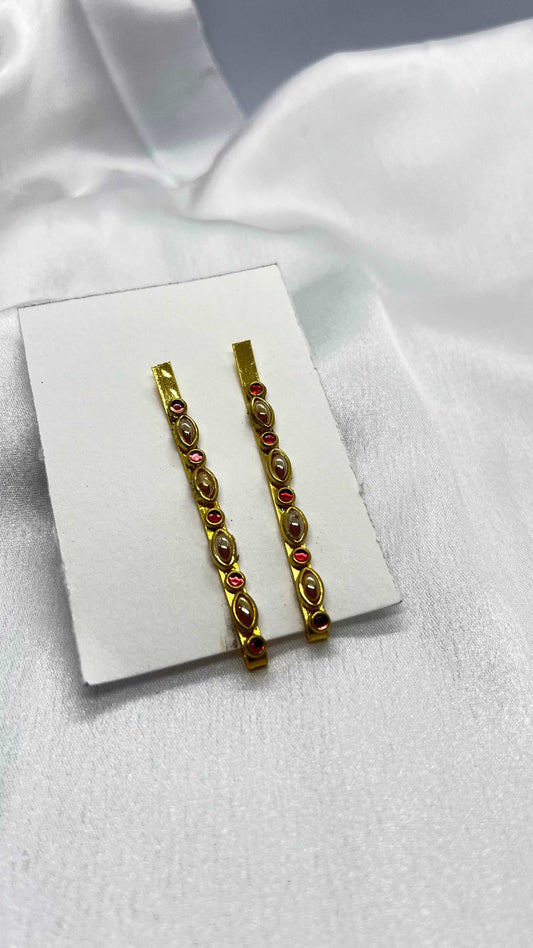 Ceramic eye and red round hair pin - MATSYA BOUTIQUE