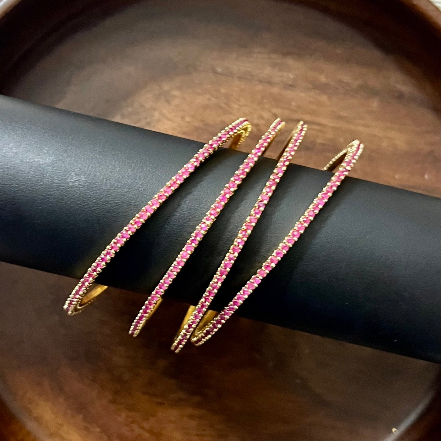 minimalist bangles, crystal bangles, pink stone bangles, gold plated bangles, dainty bangles, everyday wear bangles, party wear bangles, stackable bangles, thin bangles set, American diamond bangles, elegant bangles for women, lightweight bangles, trendy bangles, festive bangles, wedding guest jewelry, handmade bangles India, stylish bangles online, office wear bangles, fashion bangles for girls, bangle set for gifting