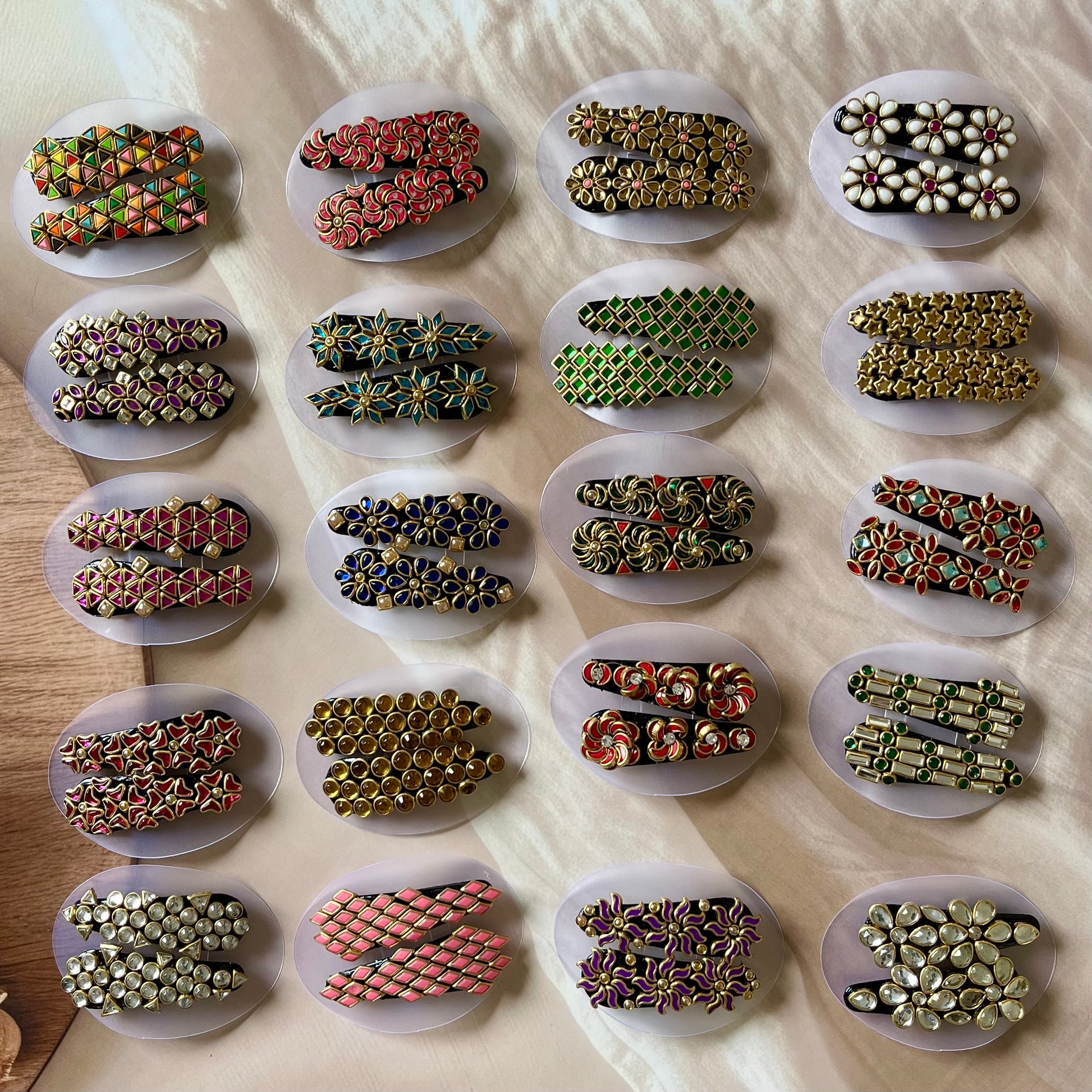 kundan hair clips, tic tac clips, traditional hair accessories, bridal hair clips, ethnic hair clips, kundan accessories, festive hair accessories, Indian hair jewelry, handmade hair clips, designer tic tac clips, kundan tic tac pins, embellished hair clips, party wear hair accessories, kundan style hair pins, hair clips for lehenga, kundan bridal accessories, Indian wedding hair clips, hair clips for saree, kundan embellished tic tac, hair accessories for women