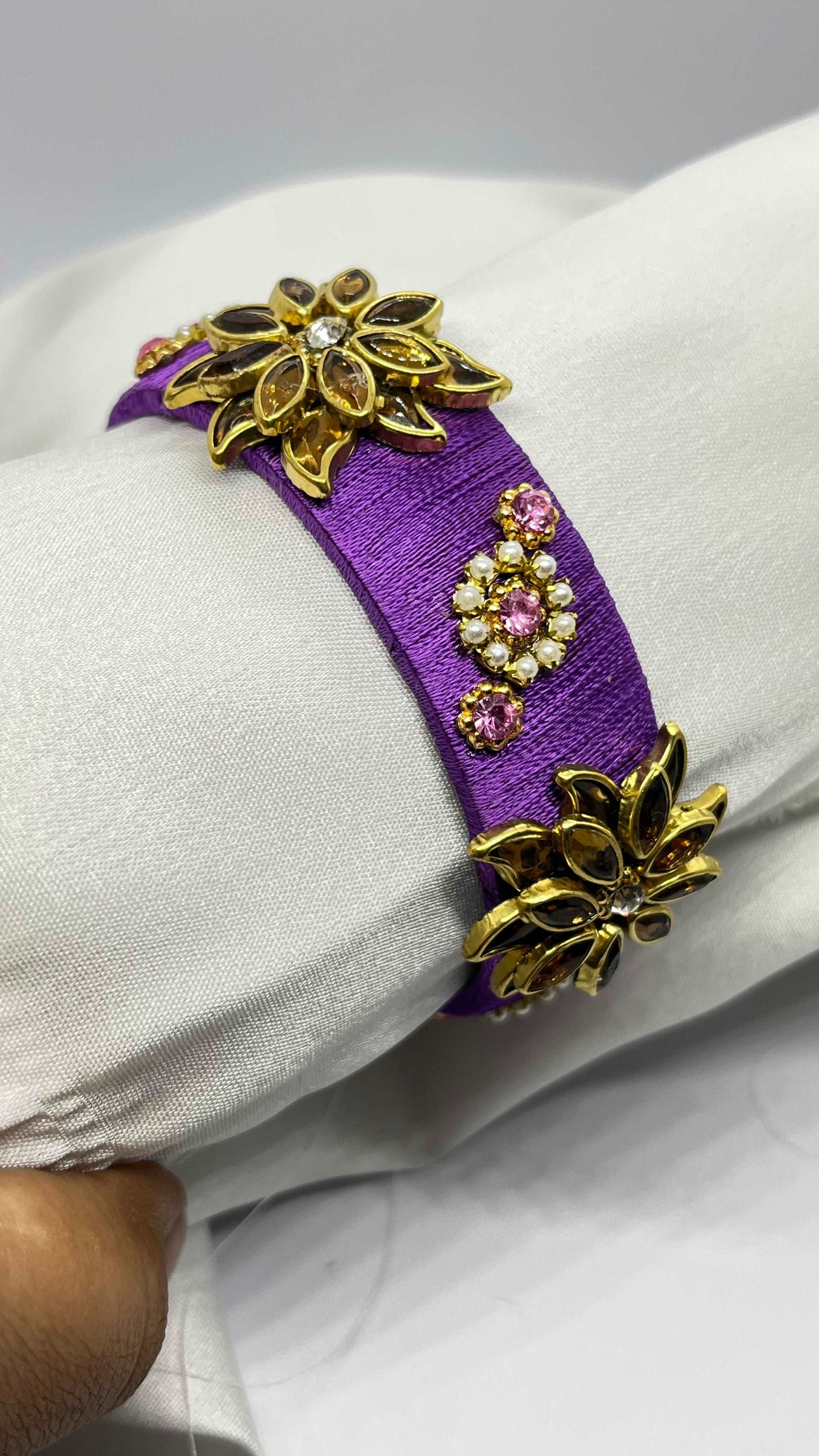 Purple gold kada bangle - MATSYA BOUTIQUE