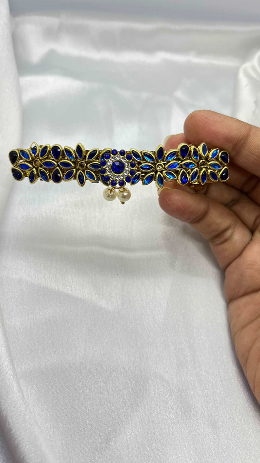 Dark Blue with Pearl Center Clip - MATSYA BOUTIQUE