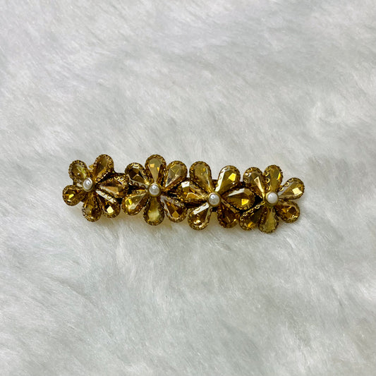 Golden Flower Center Clip - MATSYA BOUTIQUE