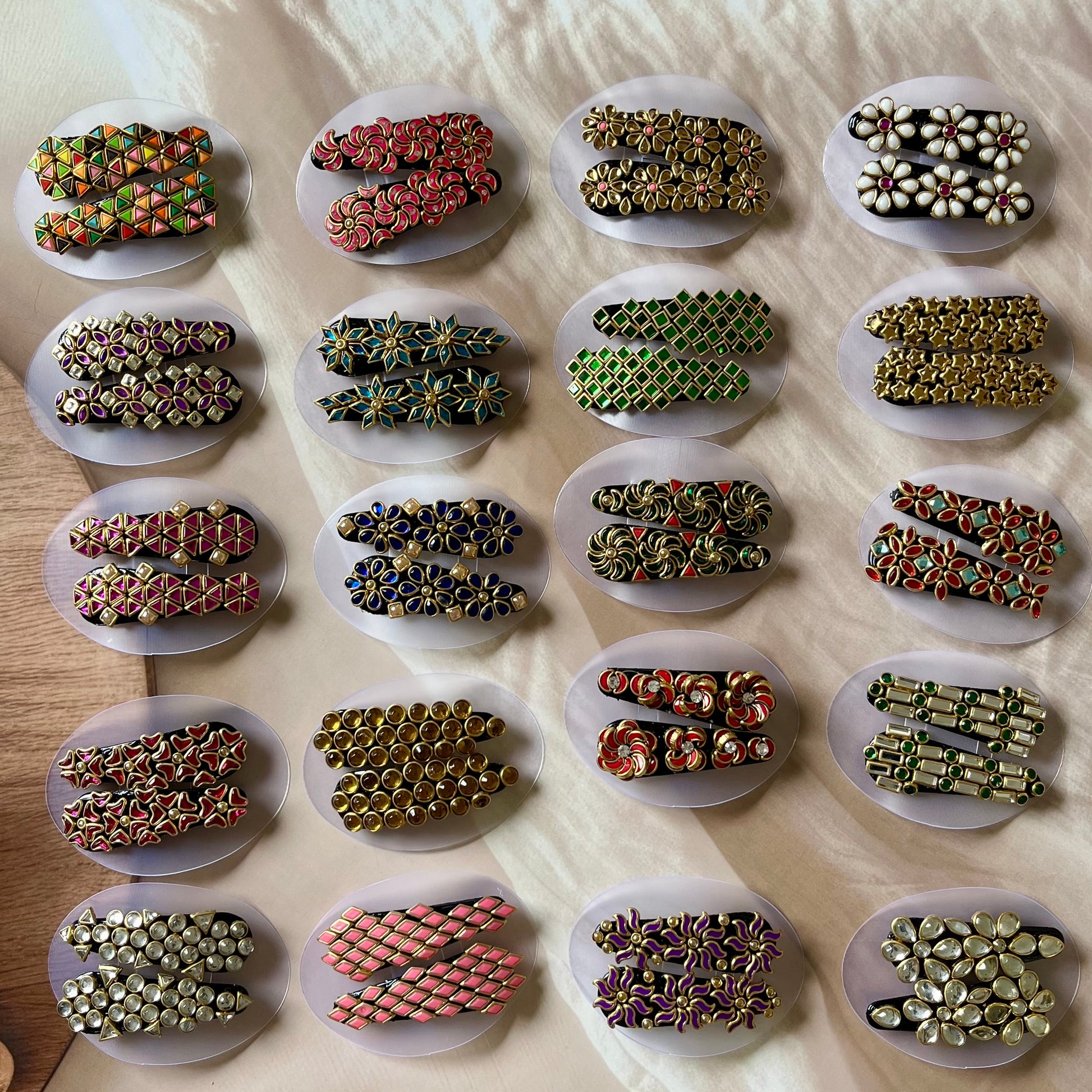 kundan hair clips, tic tac clips, traditional hair accessories, bridal hair clips, ethnic hair clips, kundan accessories, festive hair accessories, Indian hair jewelry, handmade hair clips, designer tic tac clips, kundan tic tac pins, embellished hair clips, party wear hair accessories, kundan style hair pins, hair clips for lehenga, kundan bridal accessories, Indian wedding hair clips, hair clips for saree, kundan embellished tic tac, hair accessories for women