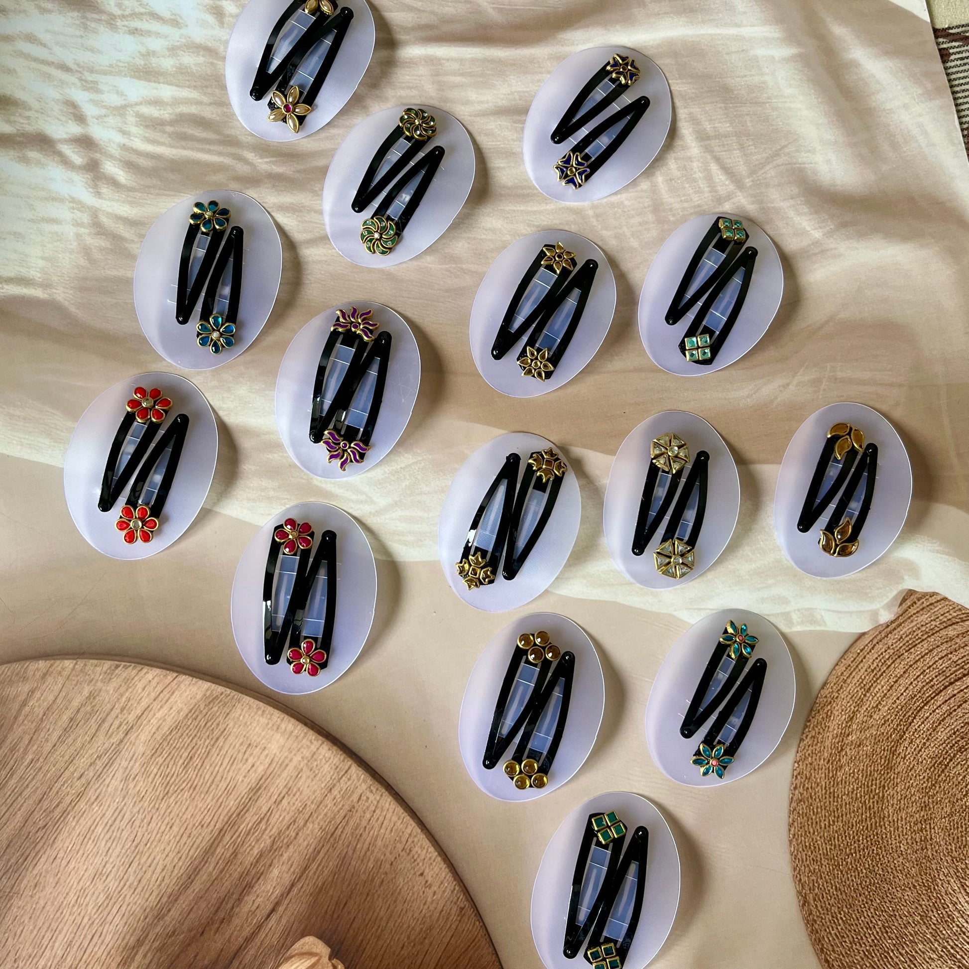 tic tac hair clips, designer hair clips, handmade hair accessories, floral hair clips, ethnic hair clips, traditional hair pins, cute hair clips, stylish hair accessories, boutique hair clips, Indian hair accessories, colorful tic tac clips, trendy hair clips, decorative hair pins, kids hair clips, daily wear hair accessories, bridal hair clips, fancy hair clips, hair accessories for girls, embellished hair clips, hair clips online India