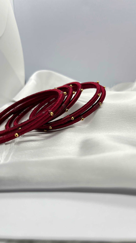Maroon sugar bead bangles - MATSYA BOUTIQUE