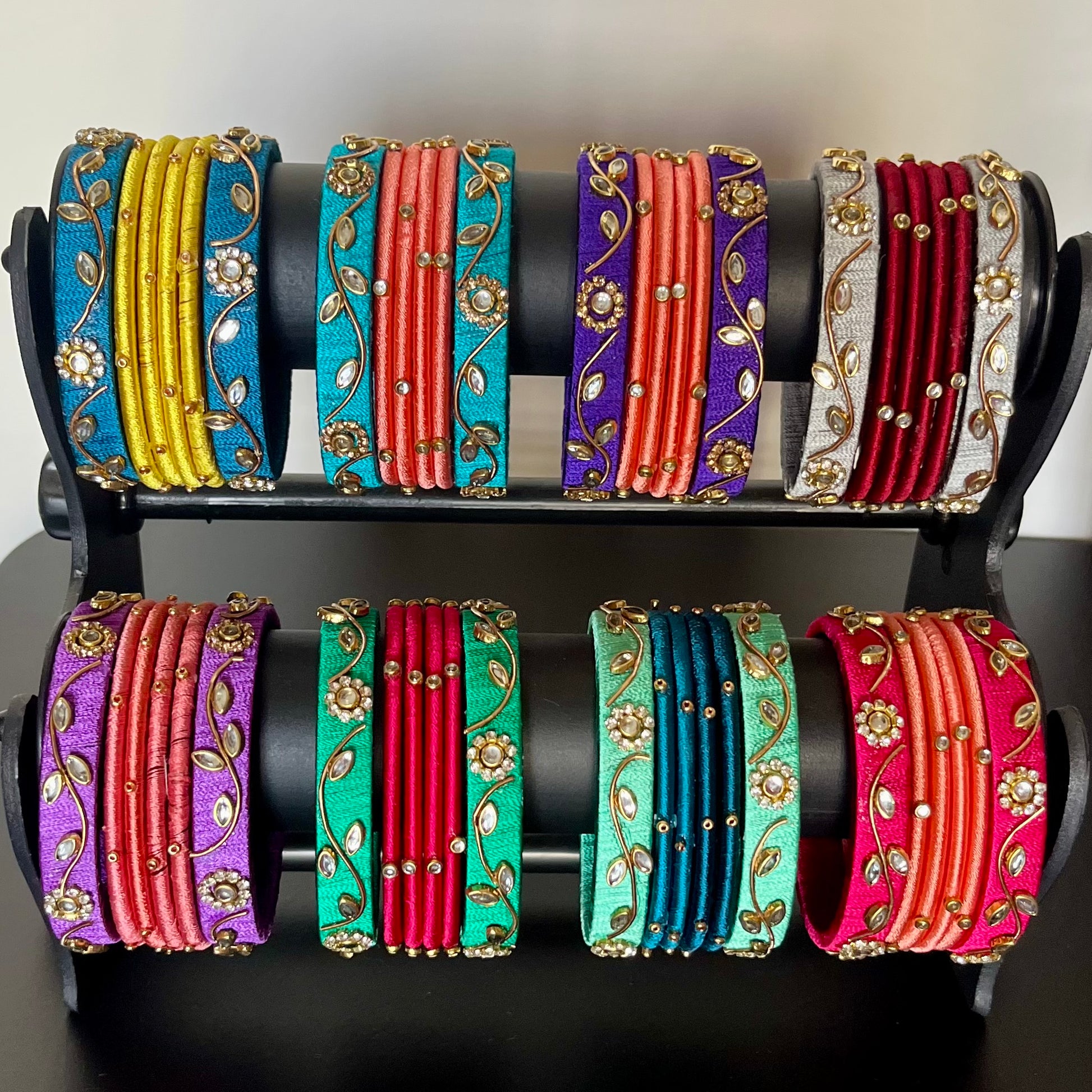 handmade bangles, silk thread bangles, colorful bangles, traditional bangles, ethnic bangles, Indian bangles, bridal bangles, festive bangles, designer bangles, women accessories, wedding bangles, bangle set for women, bangles online India, stylish bangles, fancy bangles, handcrafted bangles, bangle set, bangles for gifting, bangles for festivals, vibrant bangles