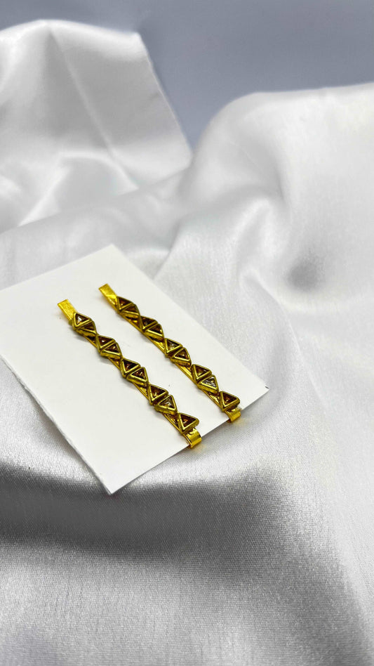 Gold triangle hair pin - MATSYA BOUTIQUE