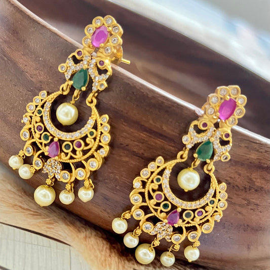 Kanaka Taarini earrings, Chanbali earrings, traditional Indian earrings, handcrafted earrings, ethnic jewelry, gold finish earrings, lightweight earrings, festival earrings, wedding jewelry, temple jewelry, Indian heritage earrings, handmade earrings, divine jewelry, goddess-inspired earrings, ethnic accessories, Indian jewelry online, statement earrings, cultural jewelry, artisan earrings, gift for her