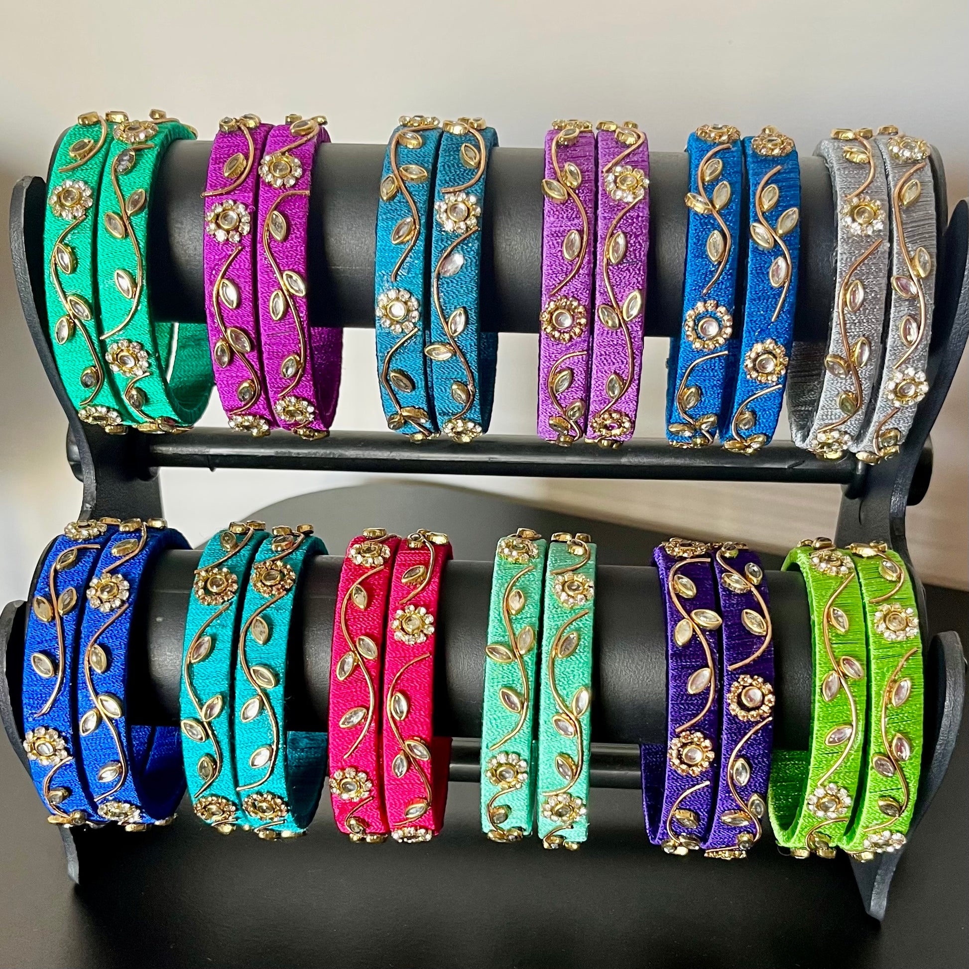 silk thread bangles, designer bangles, handmade bangles, traditional bangles, return gifts for wedding, bangle sets for gifting, assorted color bangles, festive bangles, Indian ethnic bangles, kundan work bangles, bangles for girls, bangles for women, mehendi return gifts, navratri bangles, party wear bangles, bridal bangles, wedding favor bangles, haldi function gifts, colorful bangles, floral design bangles