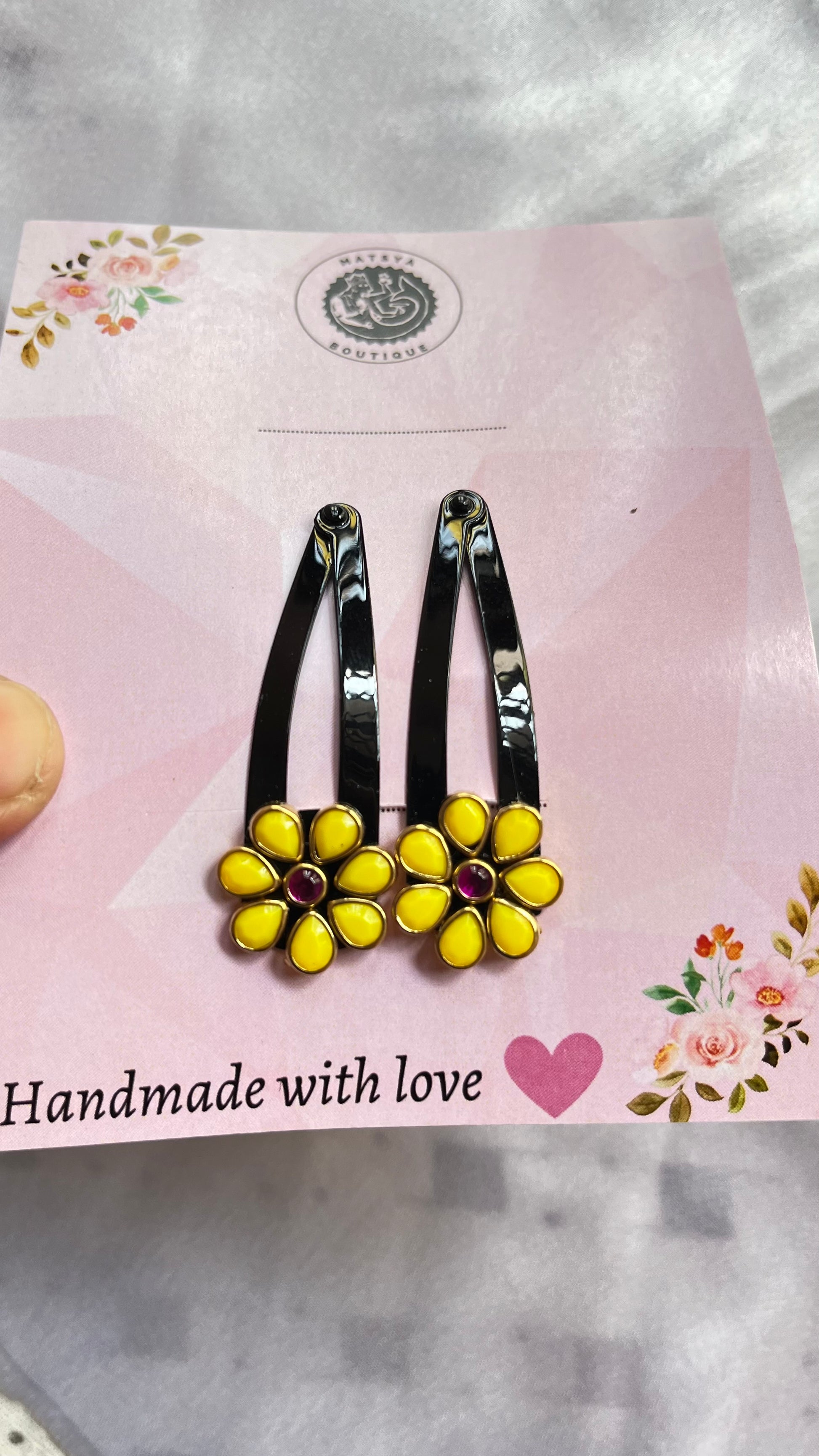 Yellow flower Tic-taç clip-TicTac-MATSYA BOUTIQUE-MATSYA BOUTIQUE