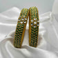 Green Kemp Stone Bangles-Pair Bangles-MATSYA BOUTIQUE-2.4-MATSYA BOUTIQUE