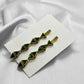 Green triangle hair pin