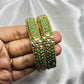 Green Kemp Stone Bangles-Pair Bangles-MATSYA BOUTIQUE-2.4-MATSYA BOUTIQUE