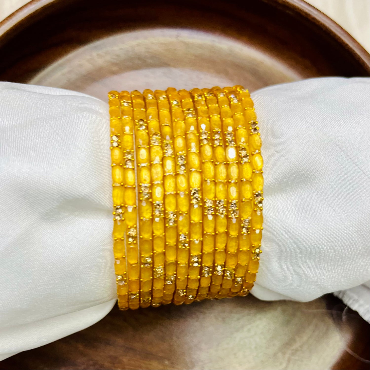 Golden Dew Drops(dozen)-Glass bangles-MATSYA BOUTIQUE -2.4-MATSYA BOUTIQUE