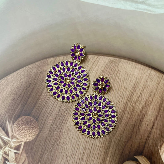 Purple Blossom Chandbalis - MATSYA BOUTIQUE 