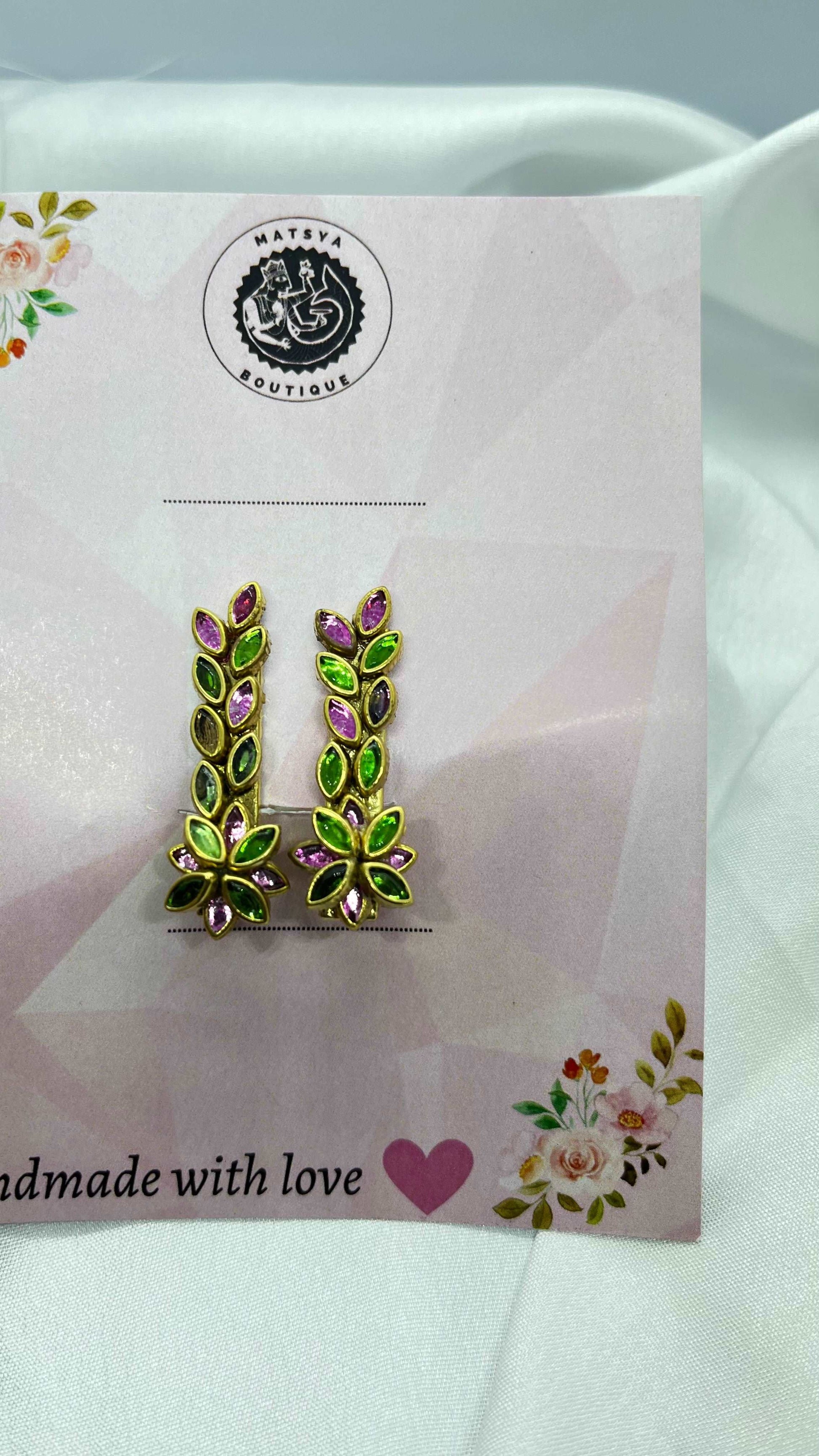 Pink n green 3D alligator clip-Alligator clips-MATSYA BOUTIQUE-MATSYA BOUTIQUE