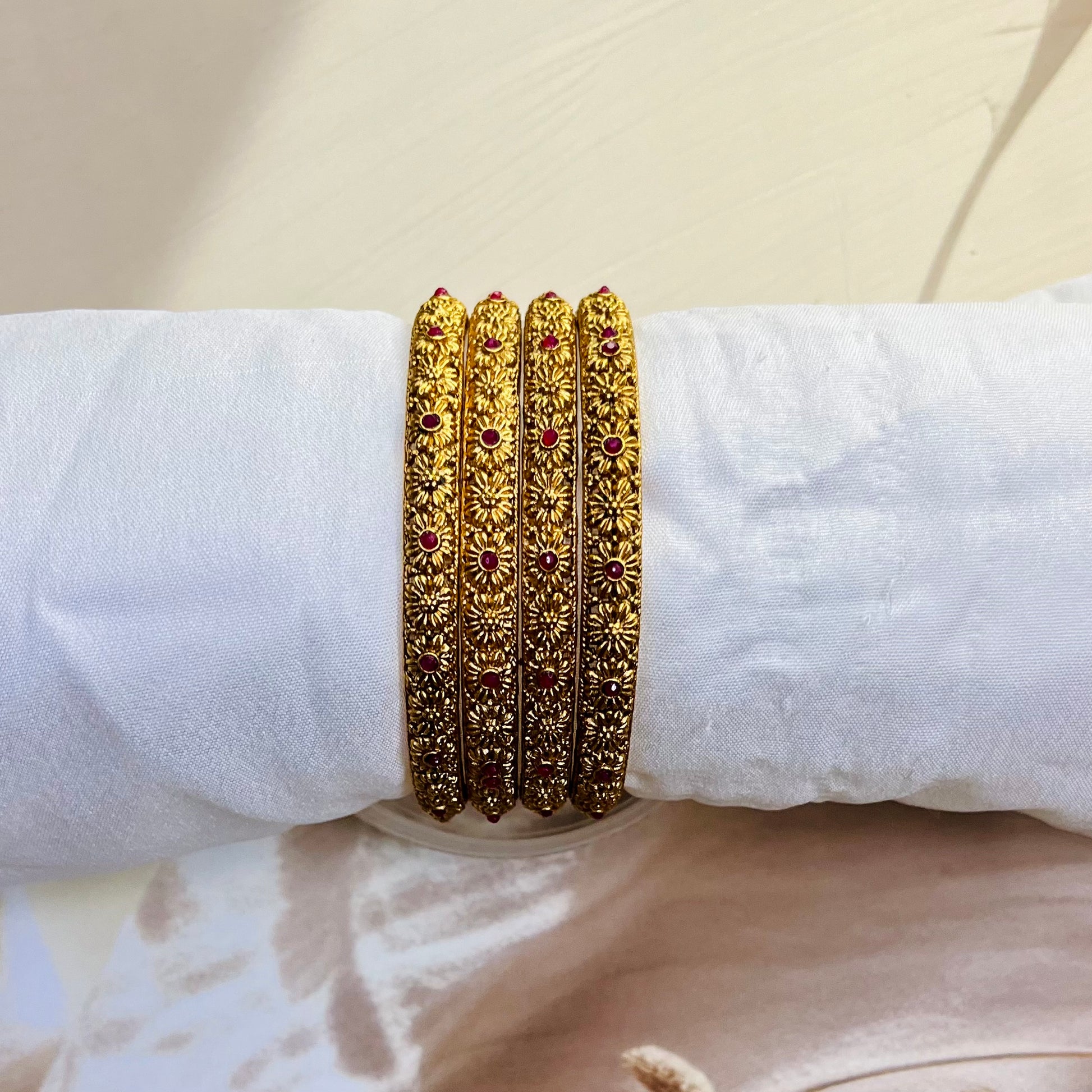 Ruby Red-Designer Bangles-MATSYA BOUTIQUE -2.4-MATSYA BOUTIQUE