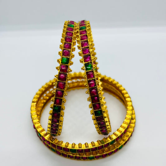 Golden Ruby-Designer Bangles-MATSYA BOUTIQUE-2.2-Pink-MATSYA BOUTIQUE