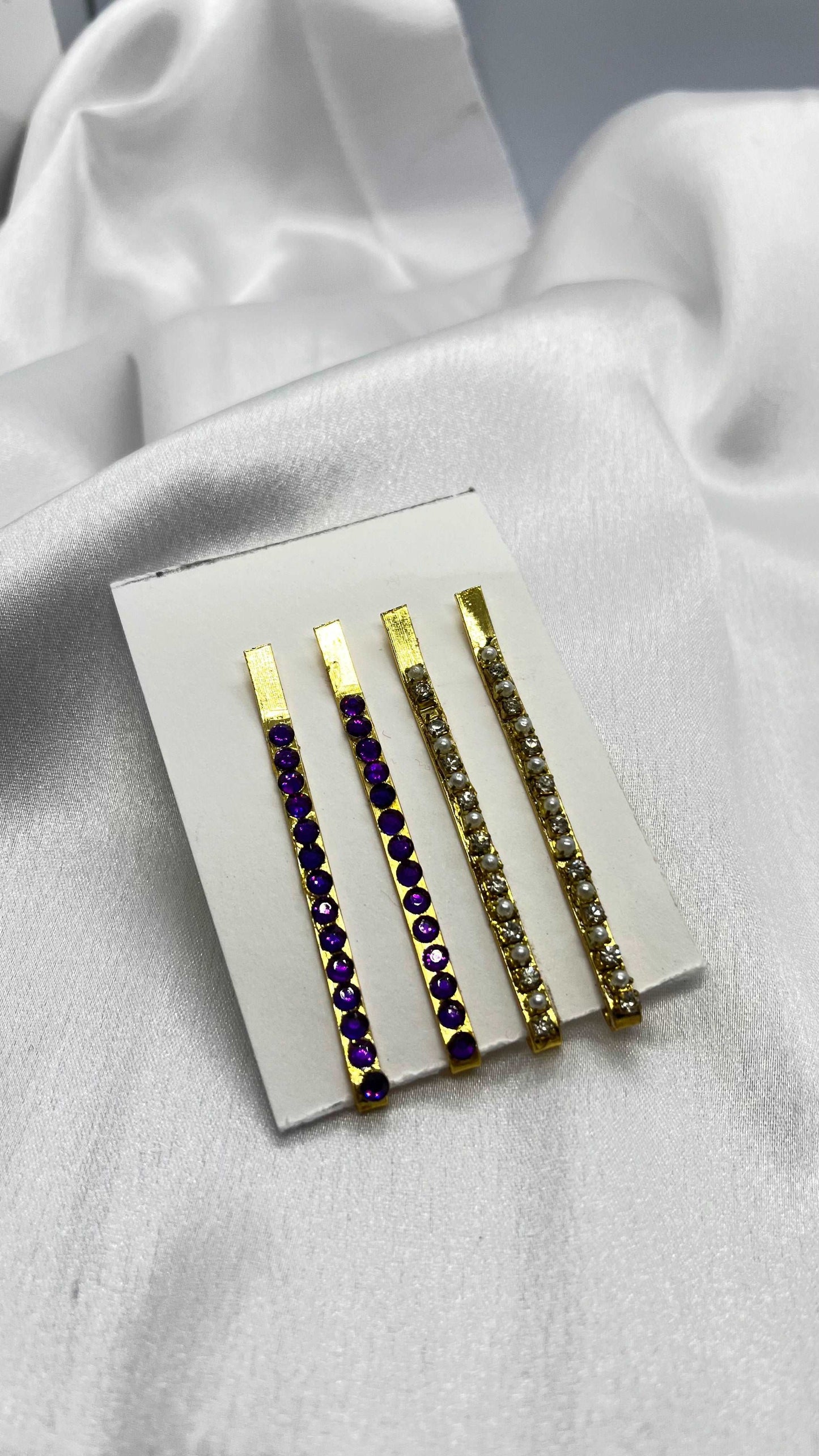 Purple and gold stone hai pin