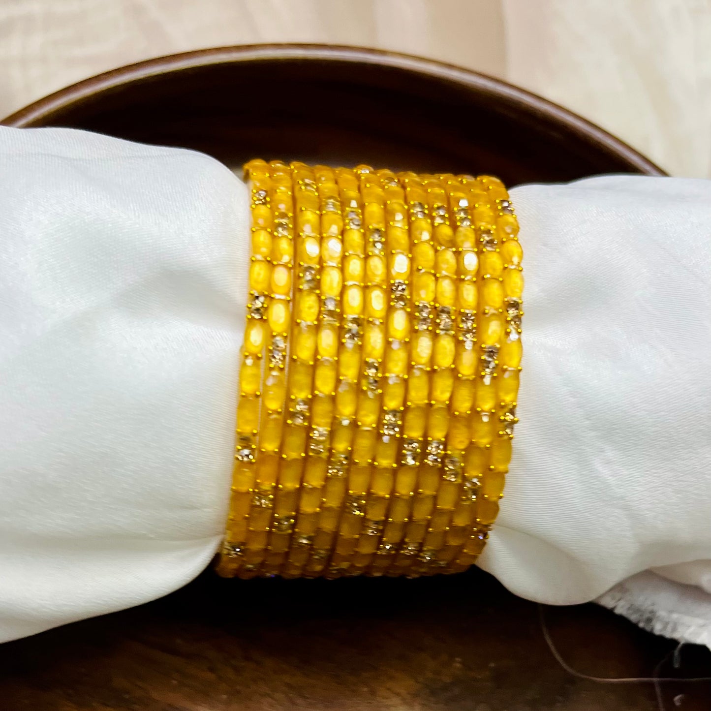 Golden Dew Drops(dozen)-Glass bangles-MATSYA BOUTIQUE -2.4-MATSYA BOUTIQUE