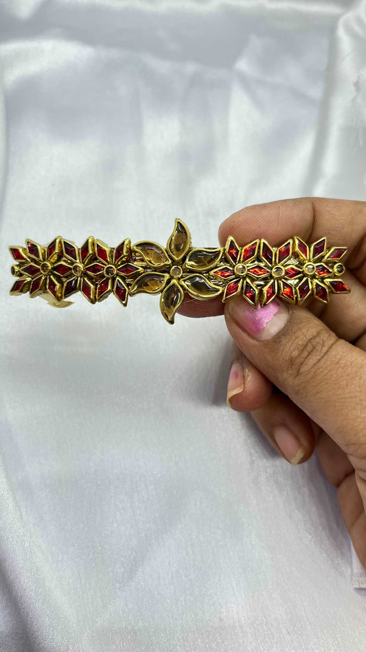 Gold and Red Center Clip-Center Clips-MATSYA BOUTIQUE-MATSYA BOUTIQUE