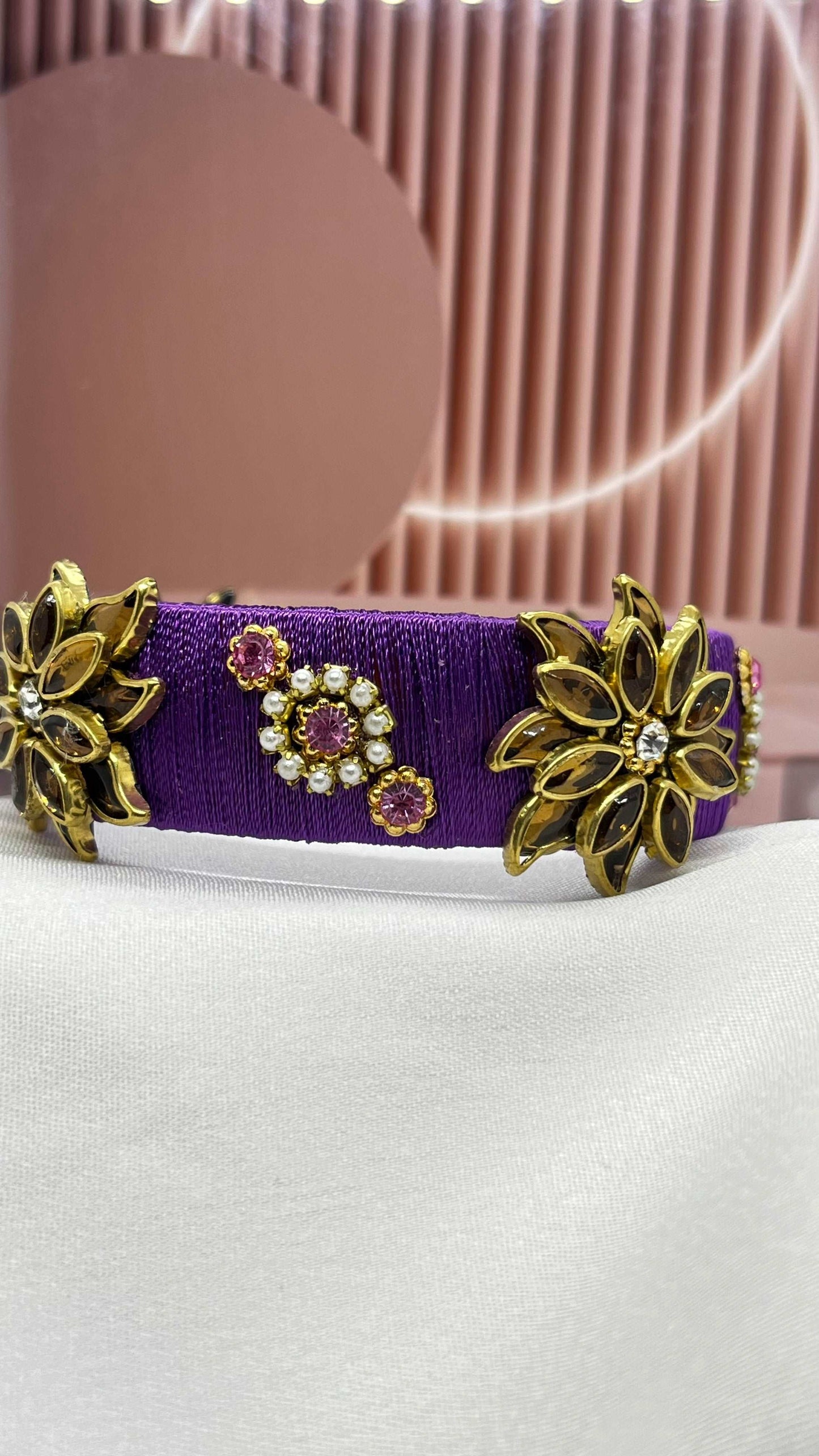 Purple gold kada bangle