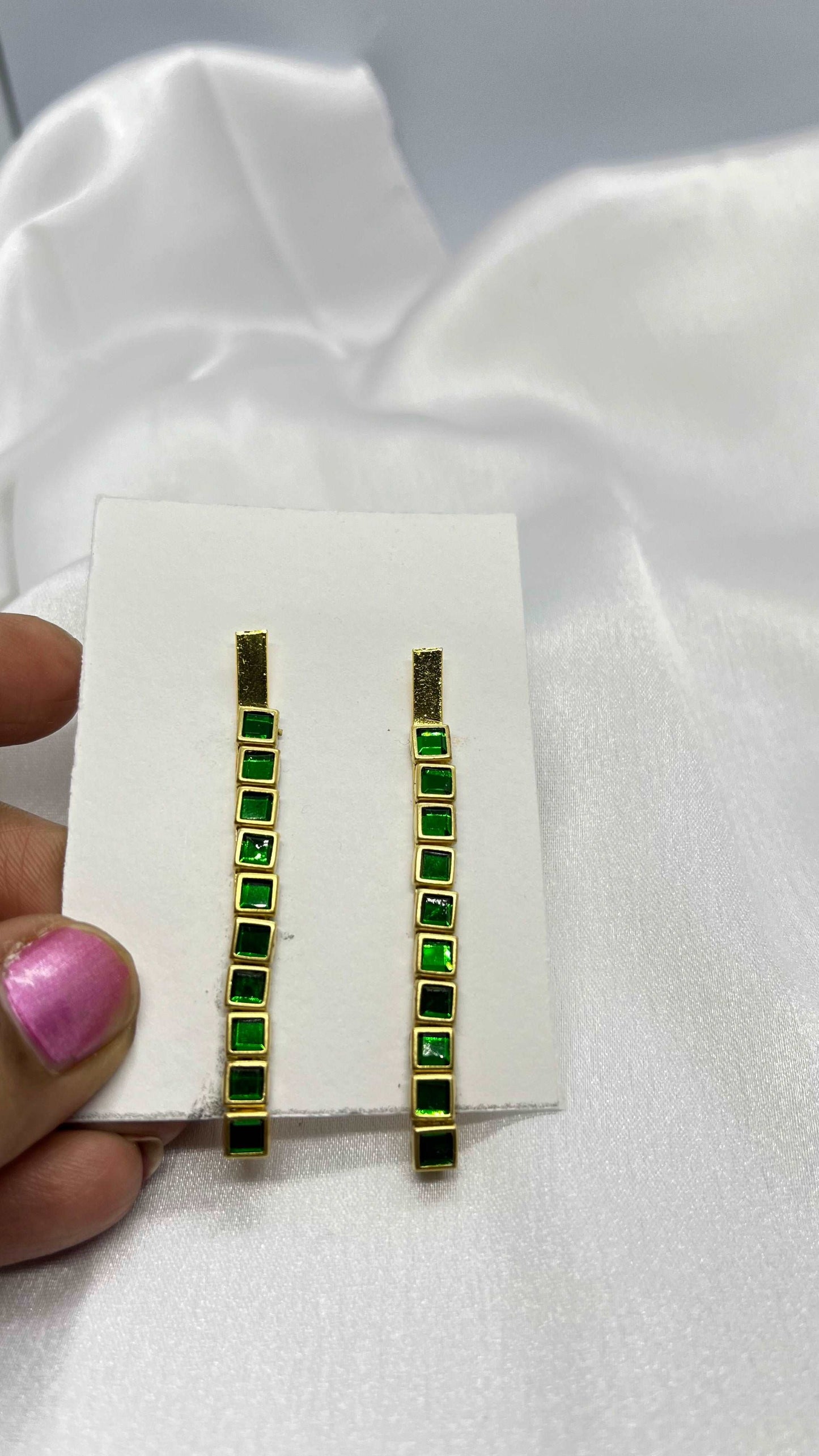 Green square hair pin-Hair pins-MATSYA BOUTIQUE-MATSYA BOUTIQUE