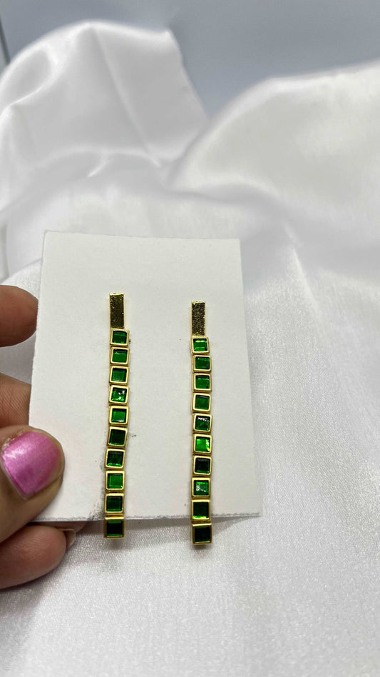 Green square hair pin