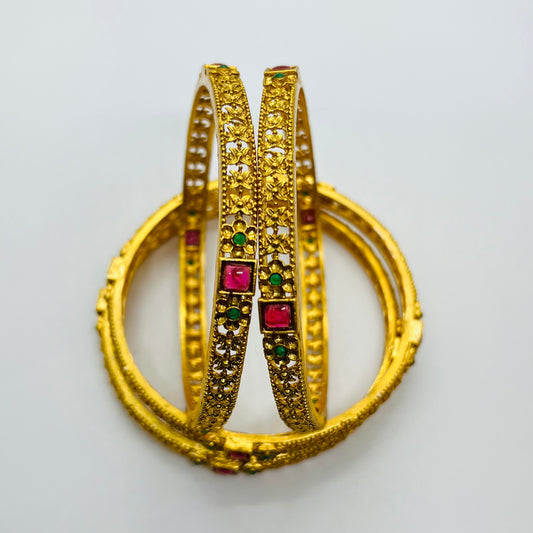 Golden Flower-Designer Bangles-MATSYA BOUTIQUE-2.2-MATSYA BOUTIQUE