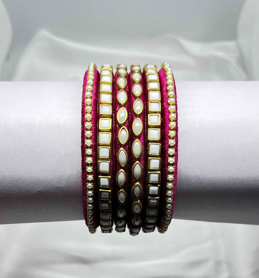 Pink Pearl Set-Set Bangles-MATSYA BOUTIQUE-2.4-MATSYA BOUTIQUE