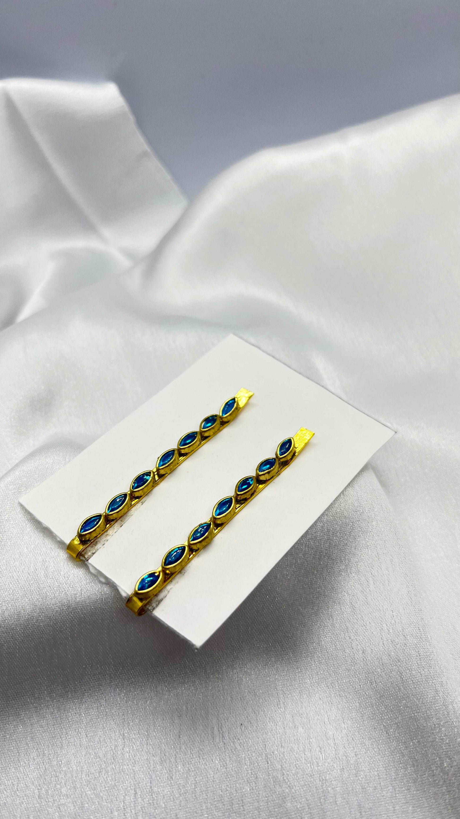 Sky blue eye hair pin-Hair pins-MATSYA BOUTIQUE-MATSYA BOUTIQUE