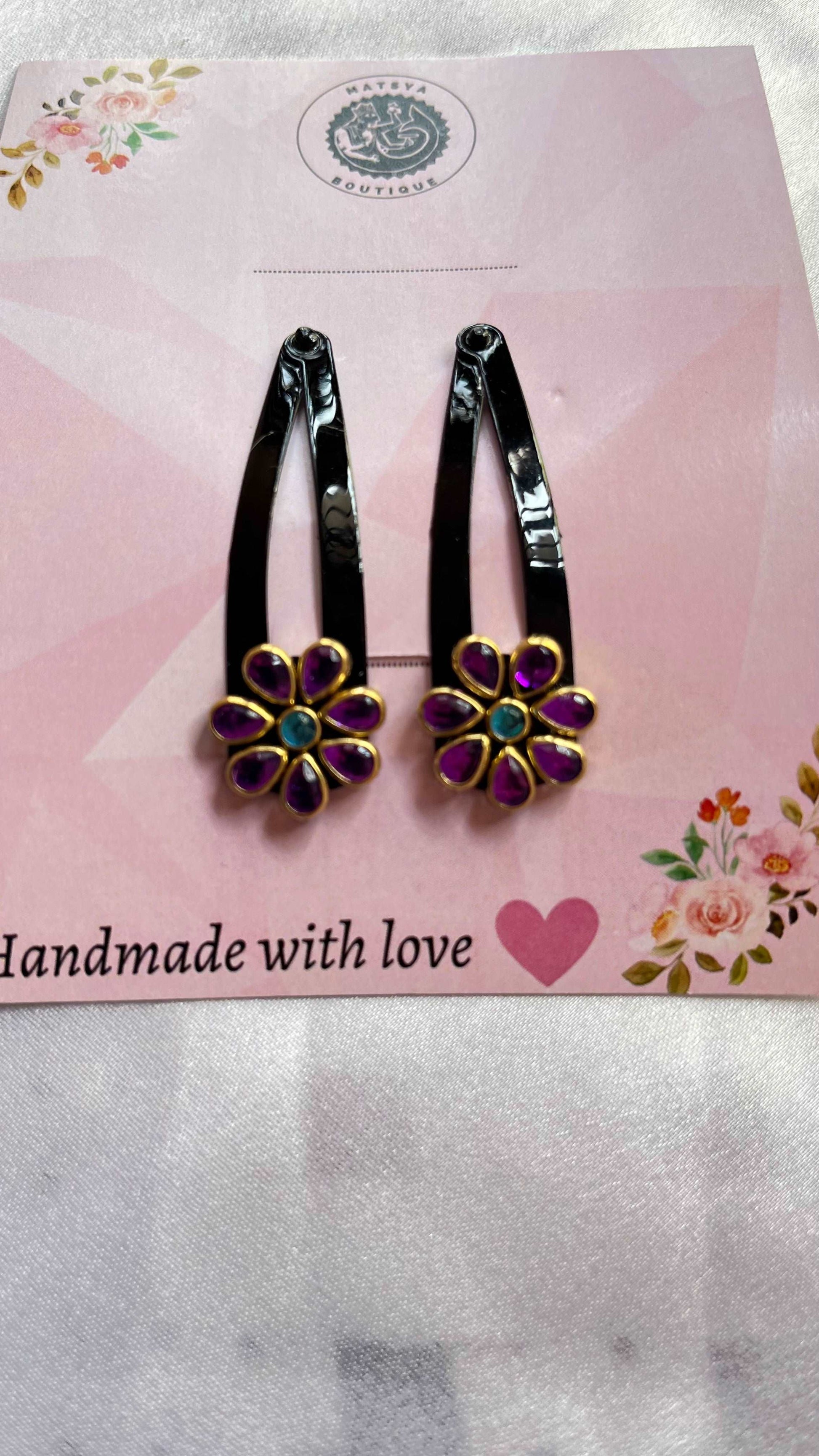 Purple flower Tic-tac clip-TicTac-MATSYA BOUTIQUE-MATSYA BOUTIQUE