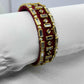 Maroon and White Stone Bangles-1 cut Single Kada Bangle-MATSYA BOUTIQUE-MATSYA BOUTIQUE