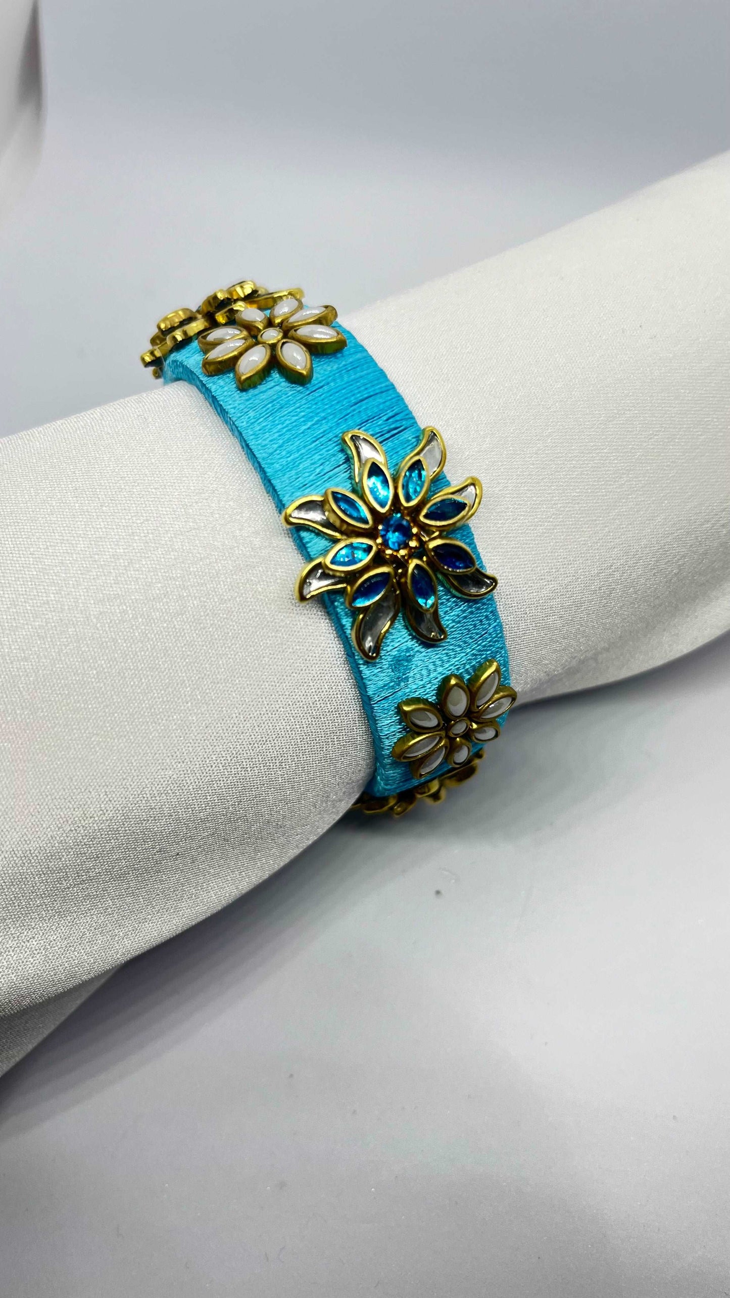 Light Blue Pearl Kada Bangle