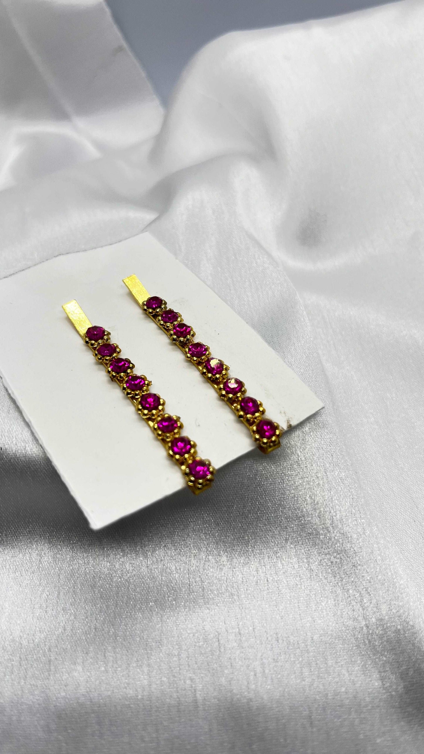 Pink stone hair pin-Hair pins-MATSYA BOUTIQUE-MATSYA BOUTIQUE