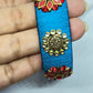 Red floral with Lakshmi kaasu bangle