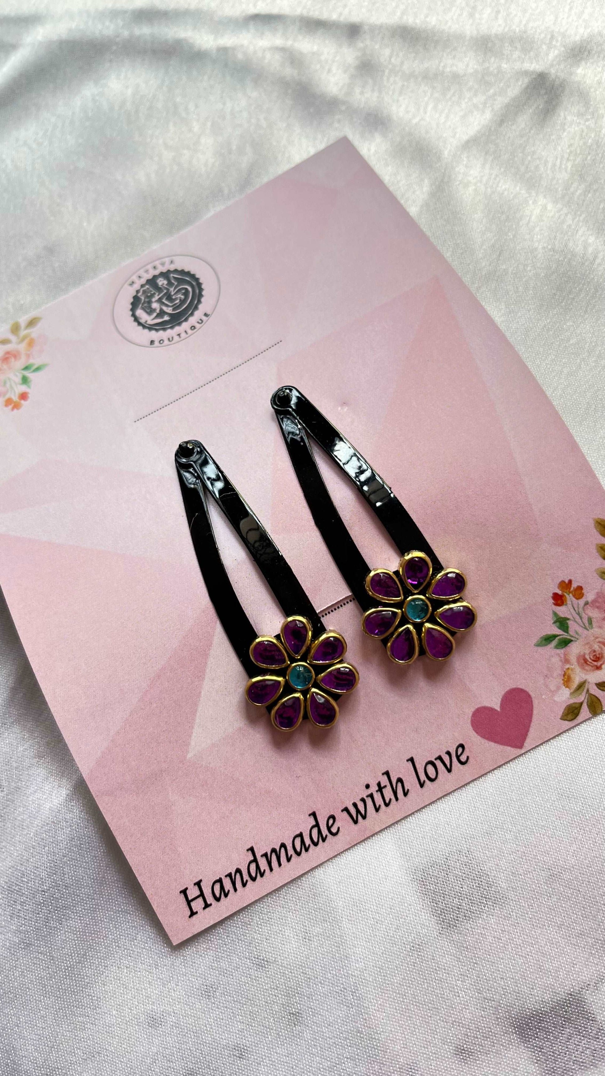 Purple flower Tic-tac clip-TicTac-MATSYA BOUTIQUE-MATSYA BOUTIQUE