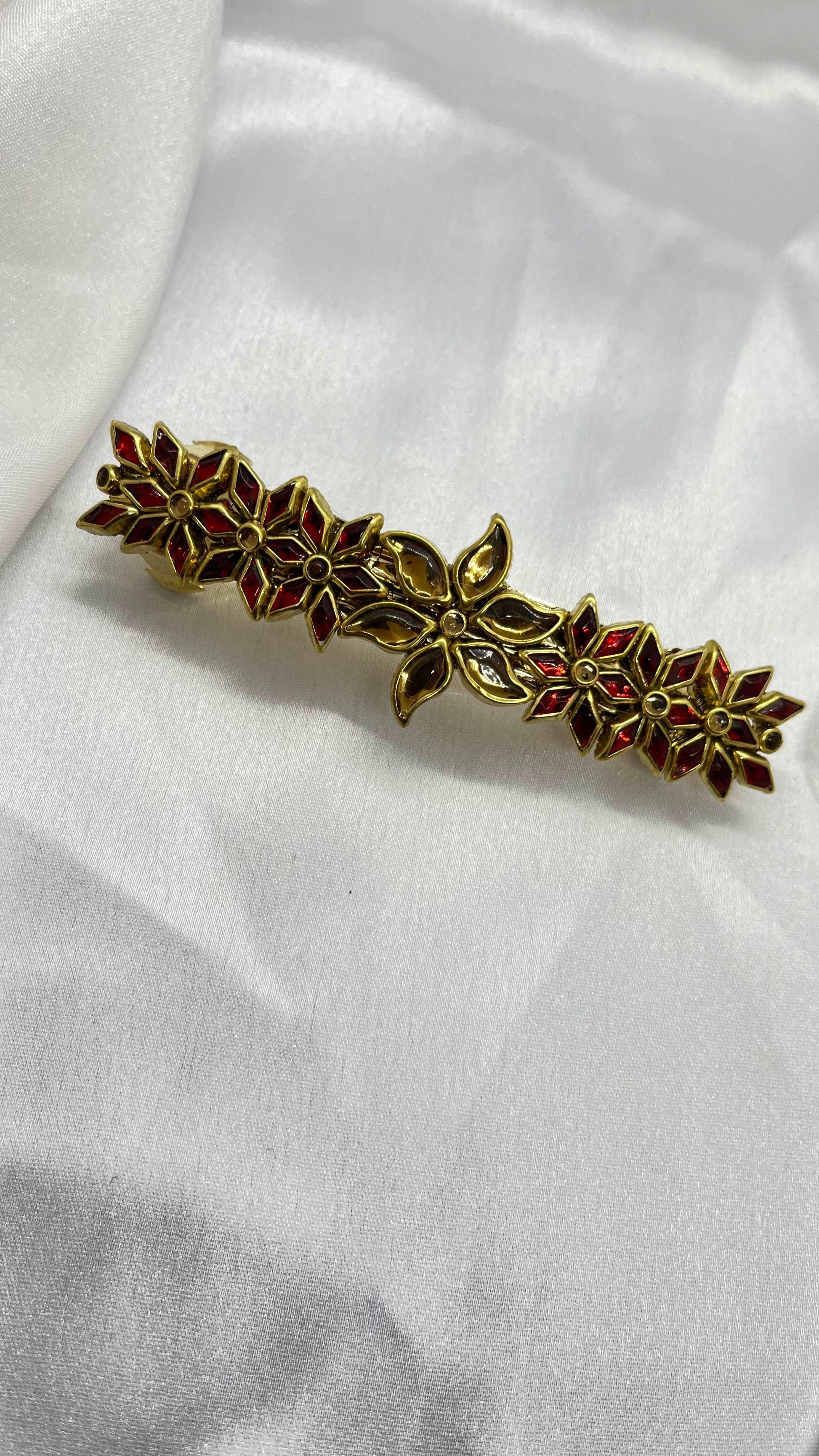 Gold and Red Center Clip-Center Clips-MATSYA BOUTIQUE-MATSYA BOUTIQUE