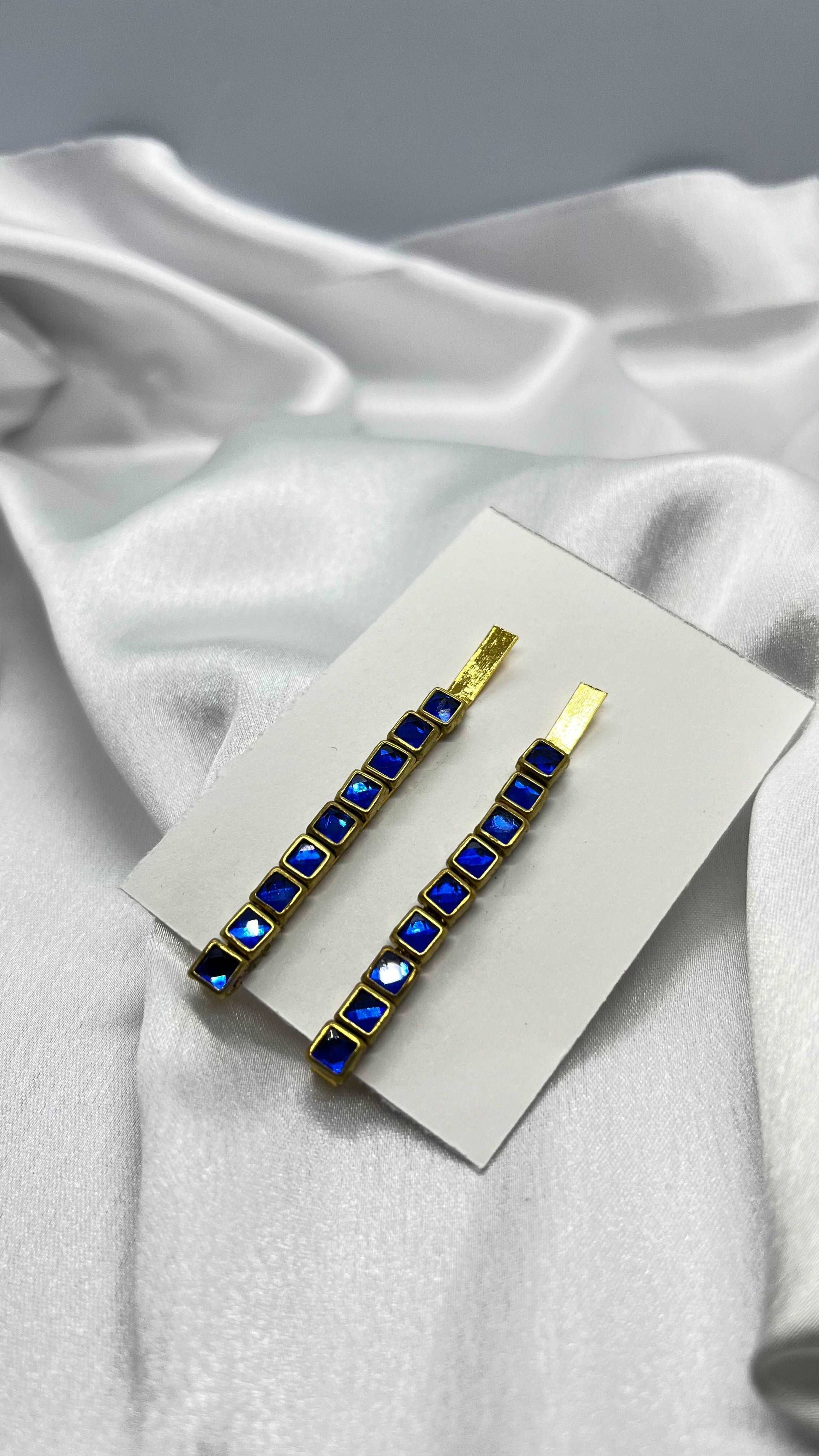 Dark blue square hair pin