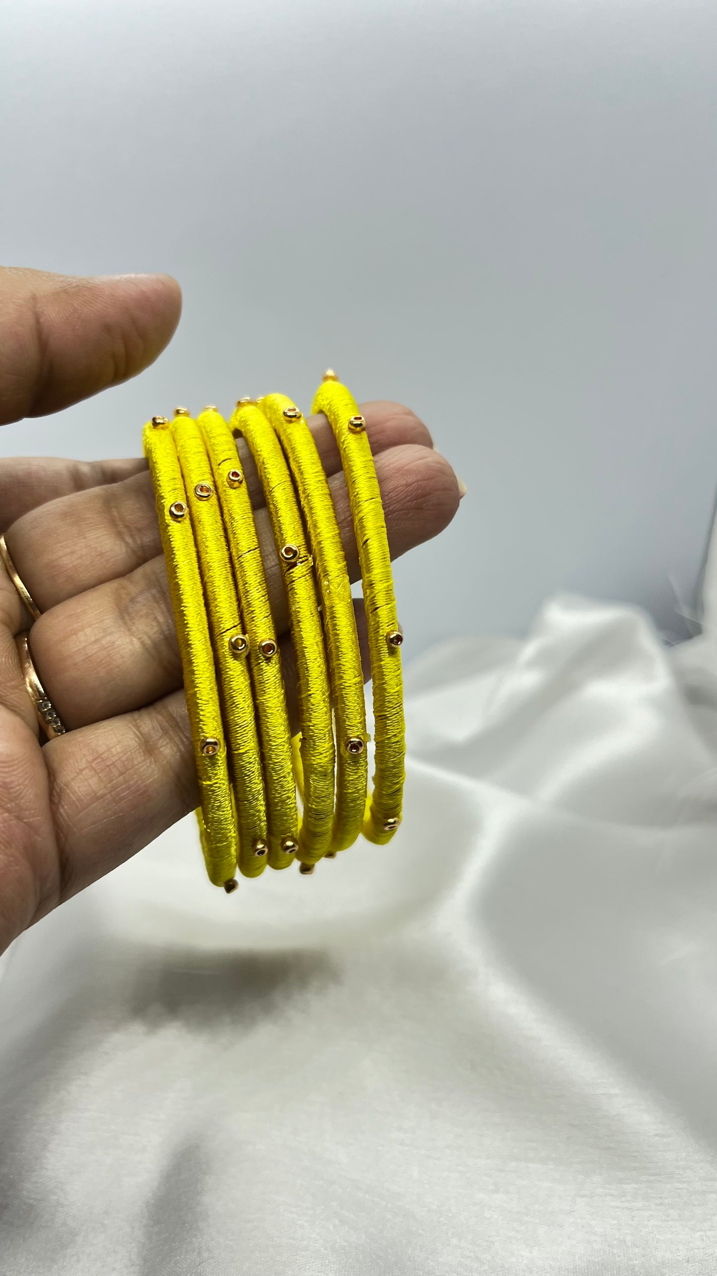 Yellow sugar bead bangles-Sugar Beads Bangles-MATSYA BOUTIQUE-2.4-MATSYA BOUTIQUE