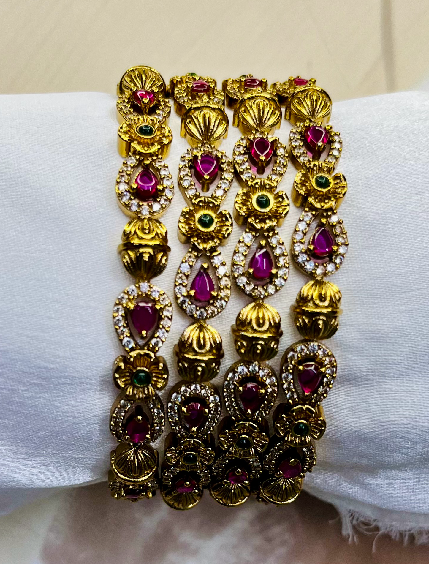 Ruby Golden Bangles-Designer Bangles-MATSYA BOUTIQUE -2.4-MATSYA BOUTIQUE