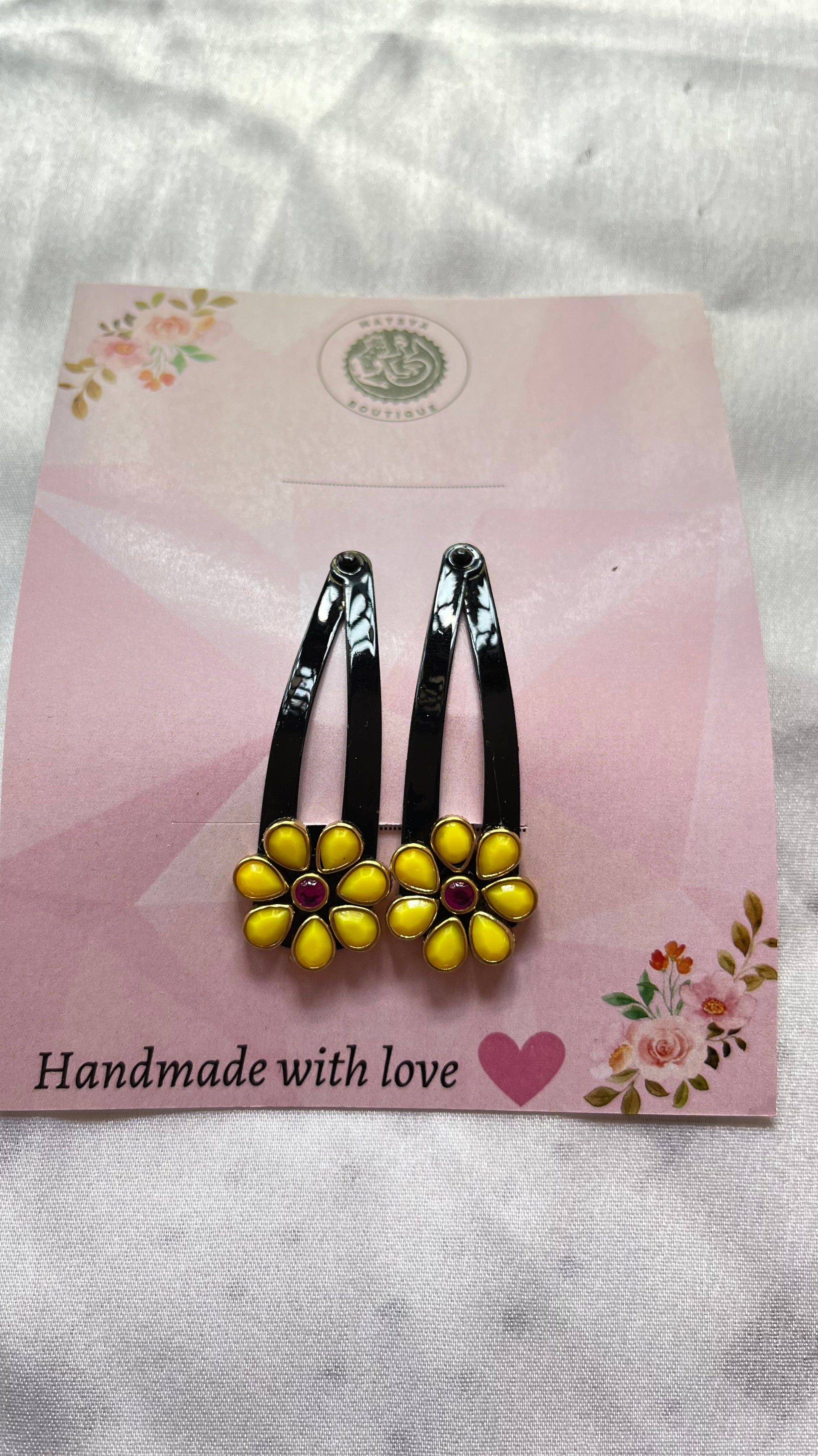 Yellow flower Tic-taç clip-TicTac-MATSYA BOUTIQUE-MATSYA BOUTIQUE