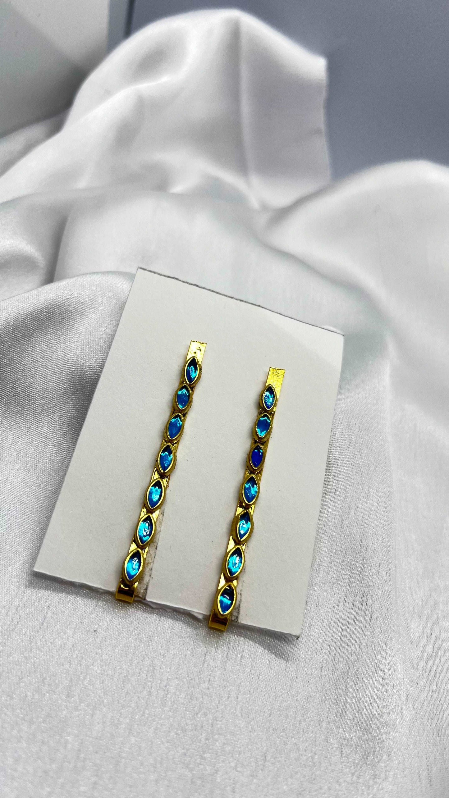 Sky blue eye hair pin-Hair pins-MATSYA BOUTIQUE-MATSYA BOUTIQUE