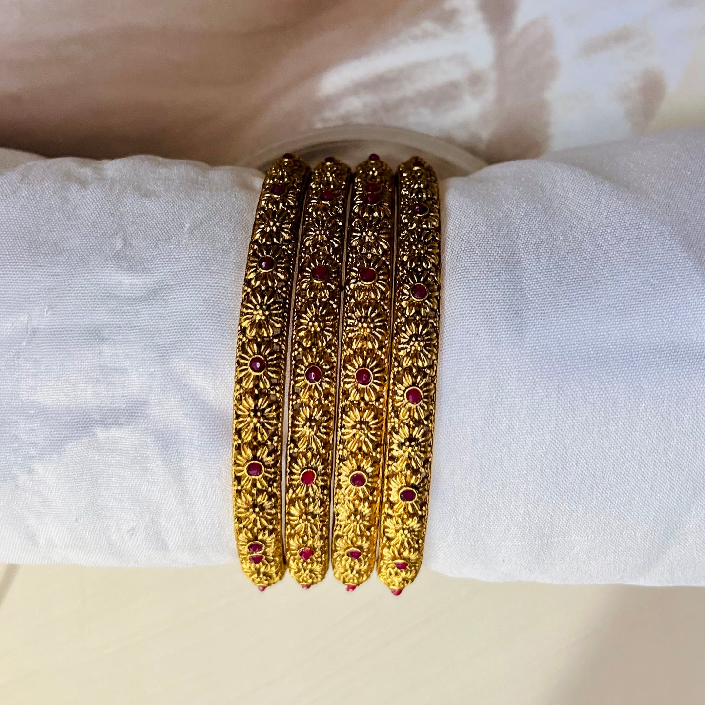 Ruby Red-Designer Bangles-MATSYA BOUTIQUE -2.4-MATSYA BOUTIQUE