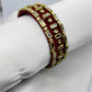 Maroon and White Stone Bangles-1 cut Single Kada Bangle-MATSYA BOUTIQUE-MATSYA BOUTIQUE