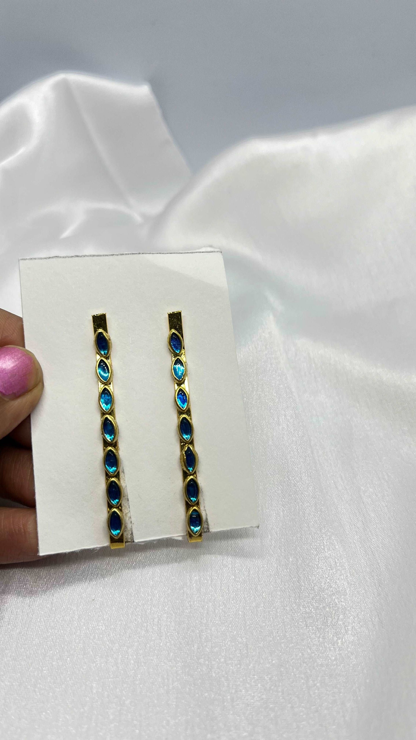 Sky blue eye hair pin-Hair pins-MATSYA BOUTIQUE-MATSYA BOUTIQUE