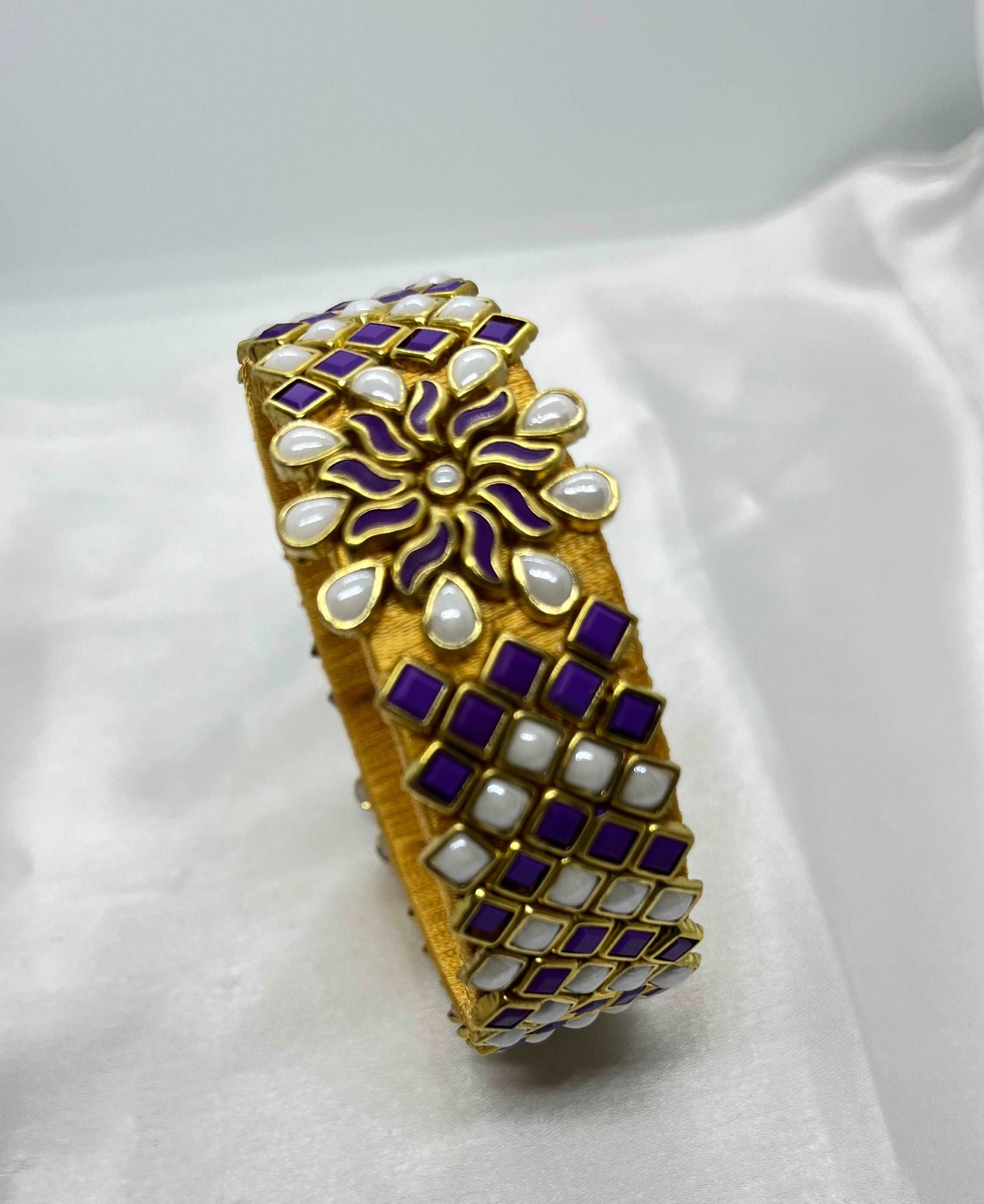 Purple Pearl-1 cut Single Kada Bangle-MATSYA BOUTIQUE-2.4-MATSYA BOUTIQUE