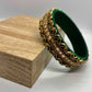 Green Thread with Golden Kundan Bangle